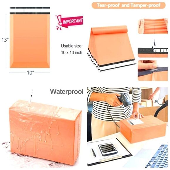 Poly Mailers XLarge Size Bags 50pc Starter Pack w/Stickers - Picture 3 of 16